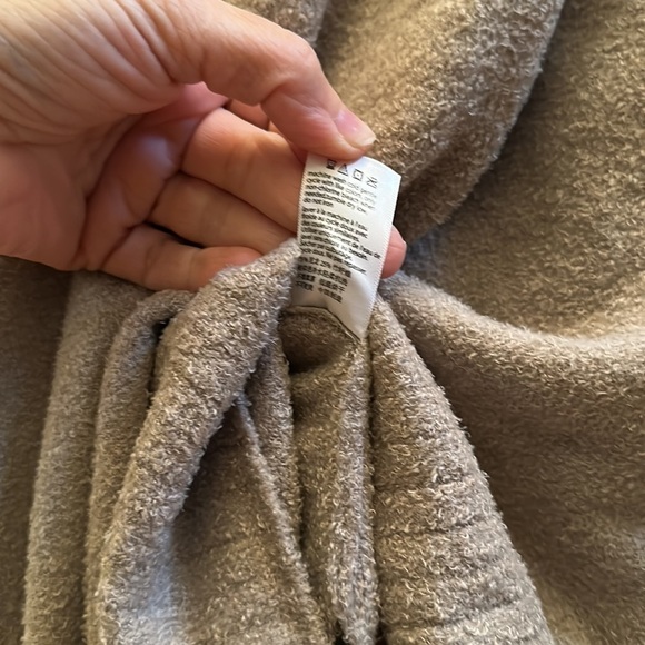 Barefoot Dreams CozyChic Lite Half Zip Rolled Edge Tunic Khaki Sz1X - Picture 8 of 10